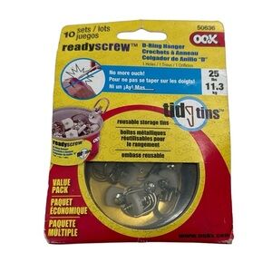 Ook by Hillman 50636 ReadyScrew Small Steel D-Ring Hangers - 10‎ Pack Tidy Tins